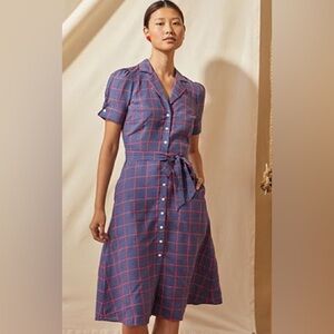 Brooks Brothers Navy and Red Plaid Dress